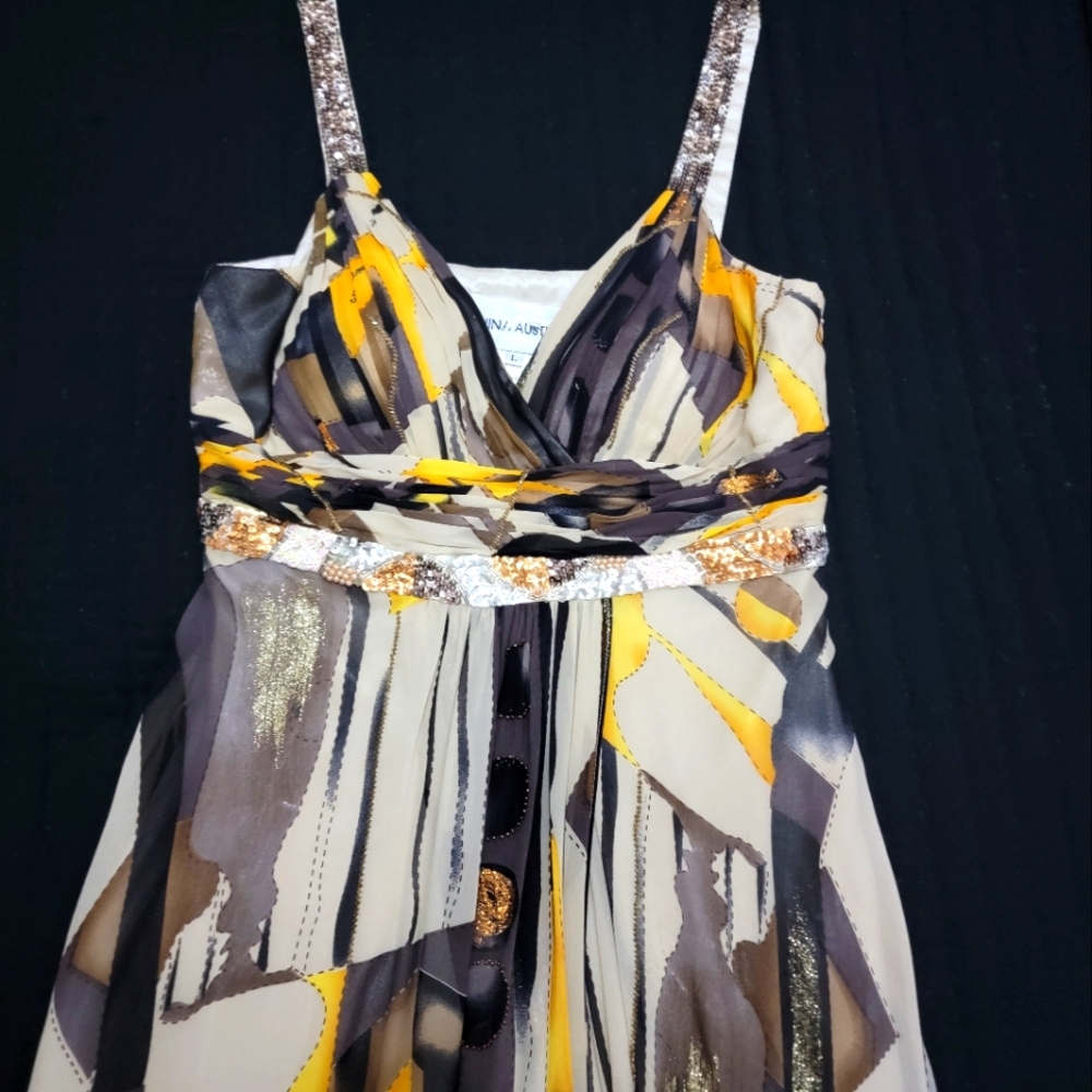 Early 2000s Silk Lg Nina Austin gown